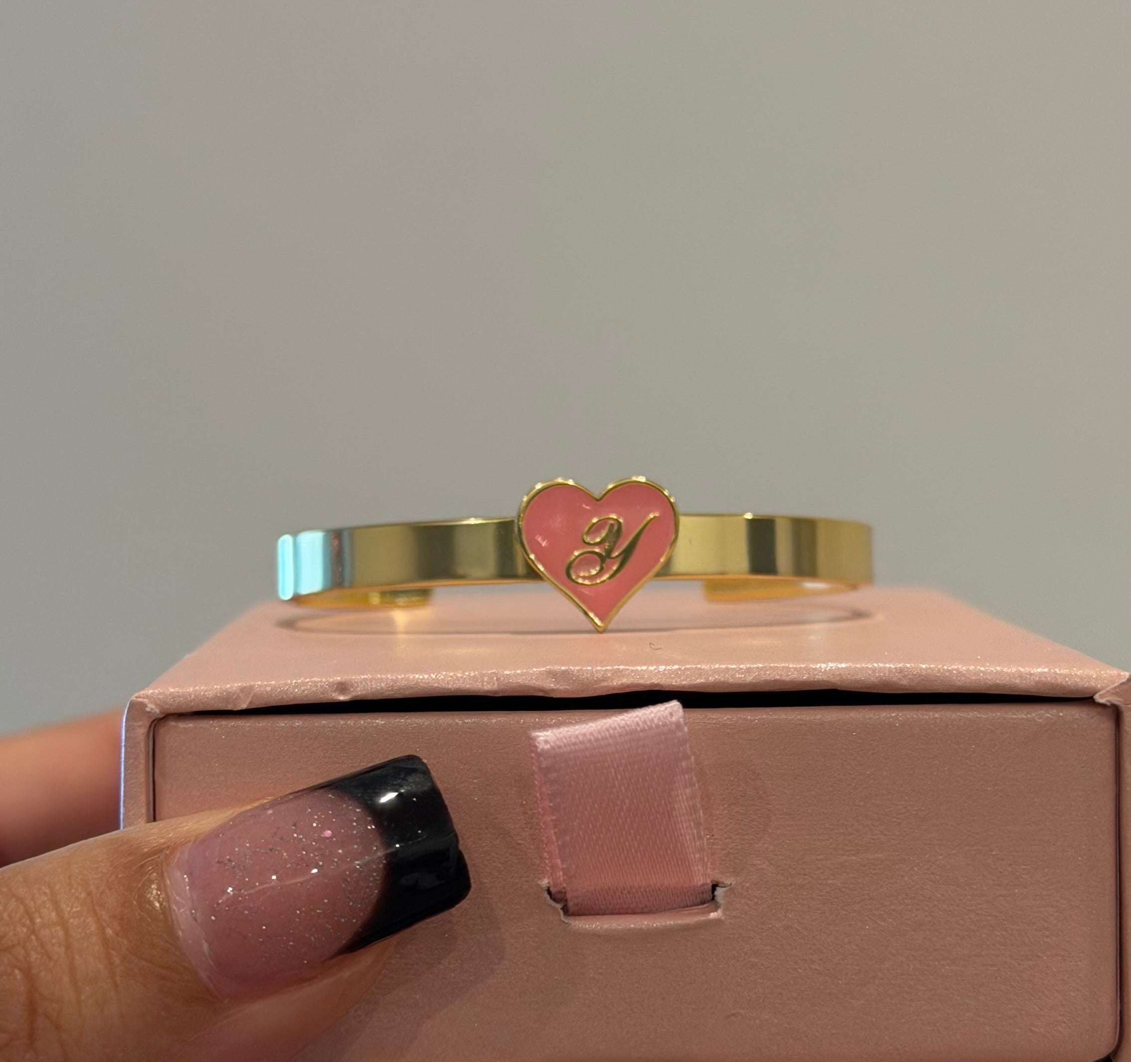 Heart initial bracelet