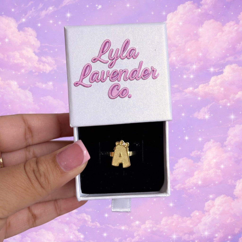 hk bubble letter ring